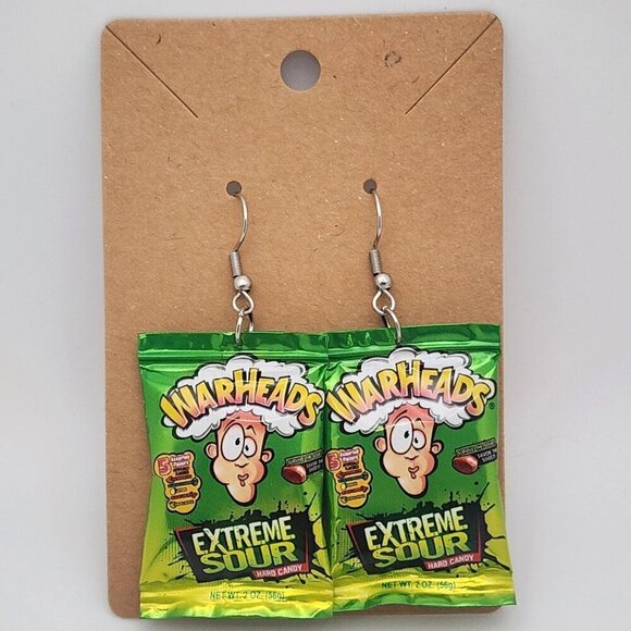 Mini-Brands "Warheads Extra Sour" Stainless Steel Fishhook Earrings - Picture 2 of 3